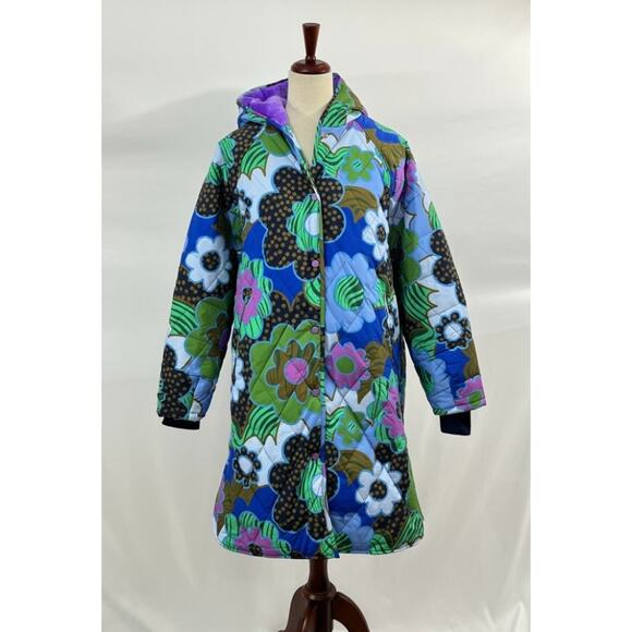 CELIAB Celia B Sz XS Floral Puffer Coat Jacket Baldy - Picture 2 of 10